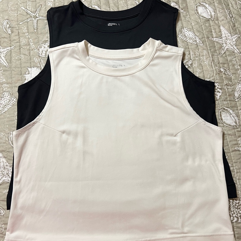 Black and White Jockey Sleeveless Tops